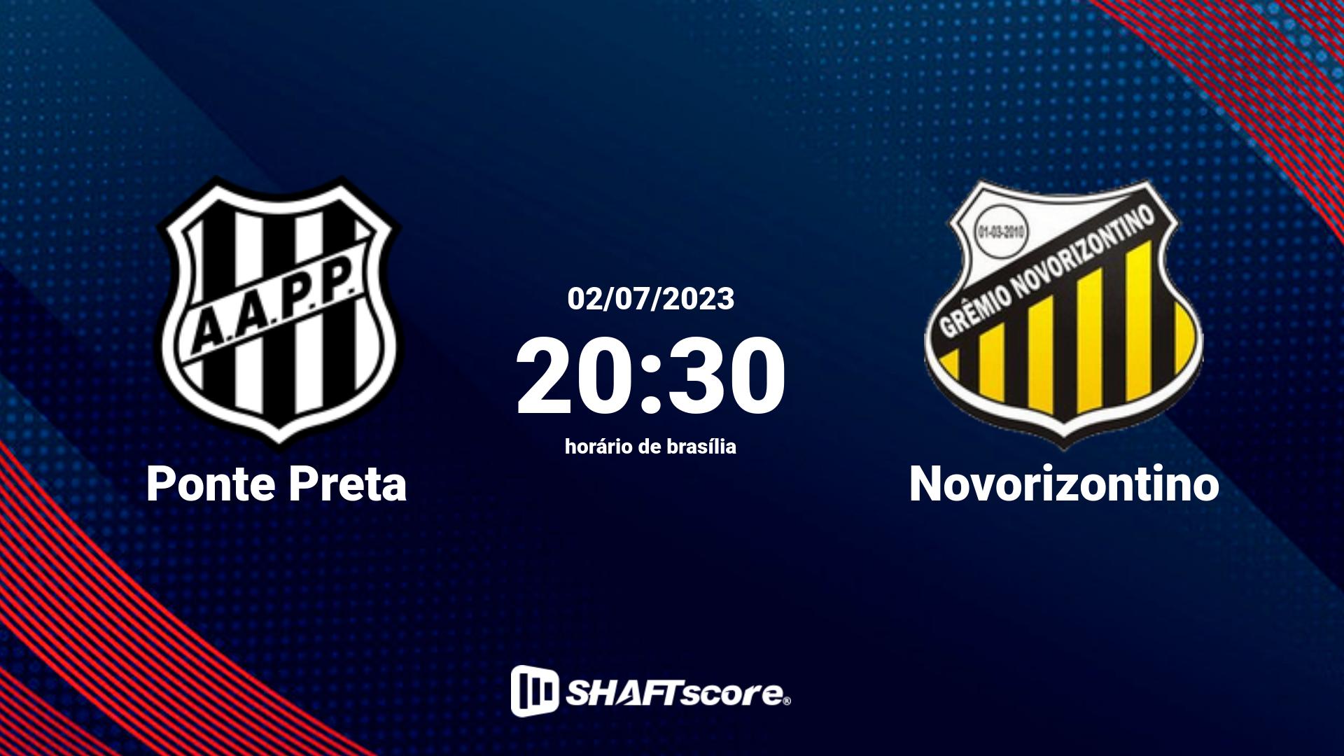 Estatísticas do jogo Ponte Preta vs Novorizontino 02.07 20:30