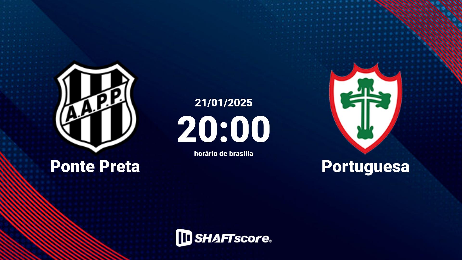 Estatísticas do jogo Ponte Preta vs Portuguesa 21.01 20:00