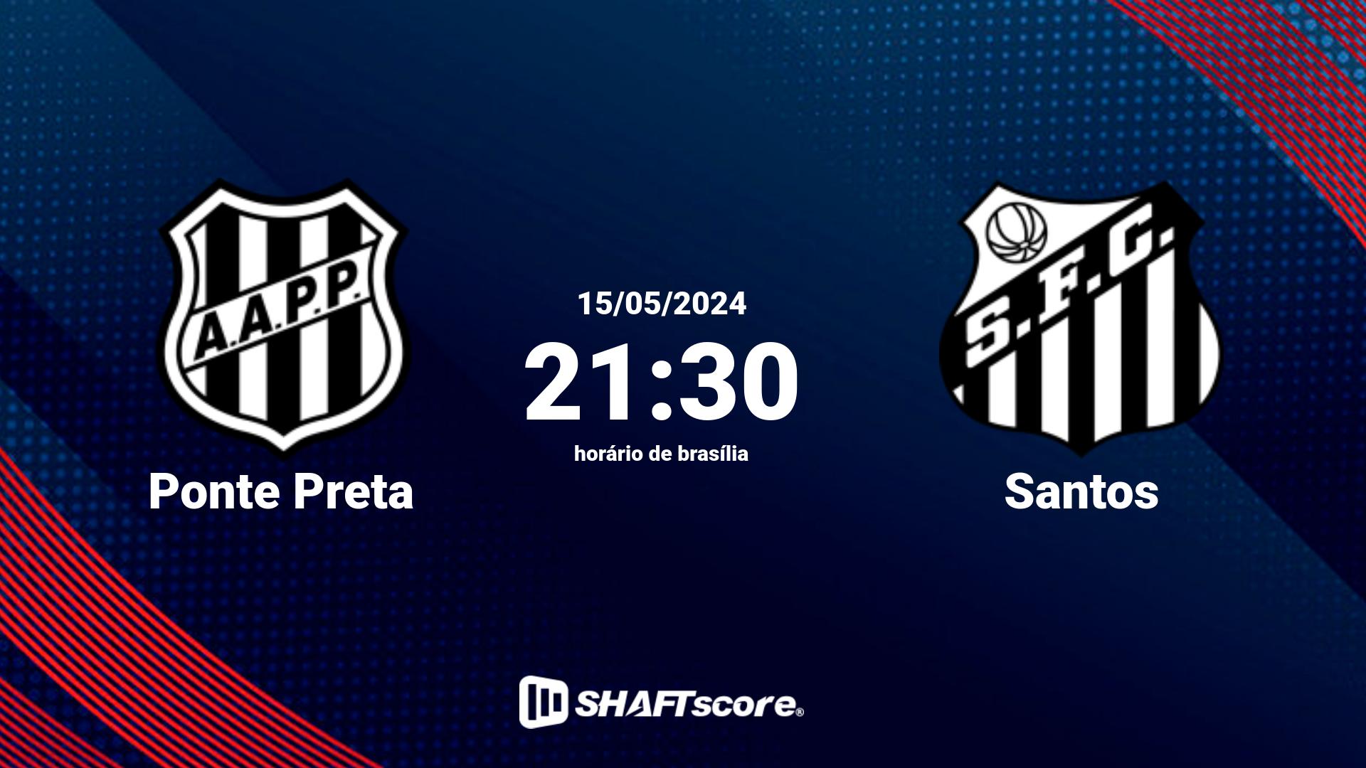 Estatísticas do jogo Ponte Preta vs Santos 15.05 21:30