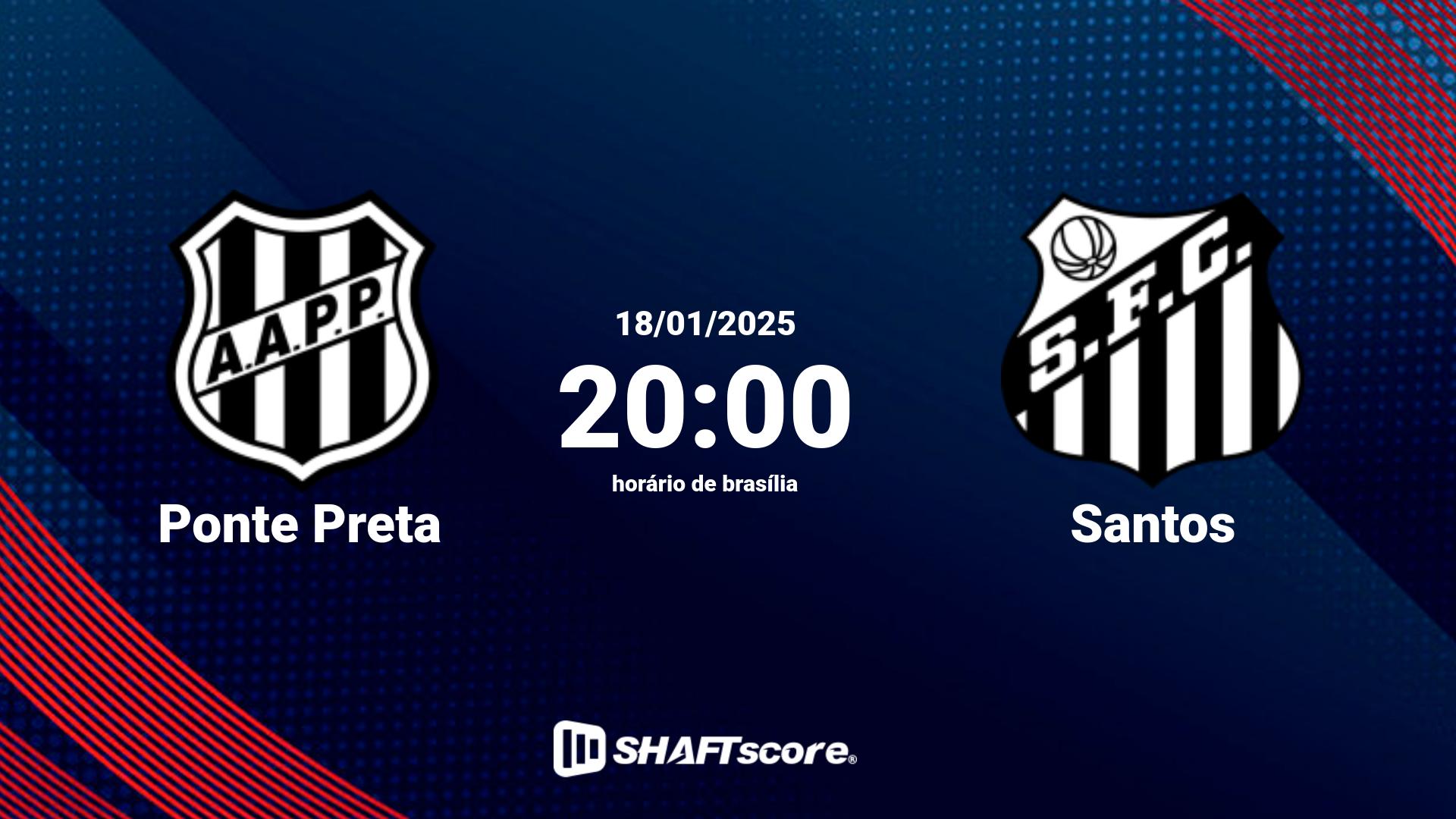 Estatísticas do jogo Ponte Preta vs Santos 18.01 20:00