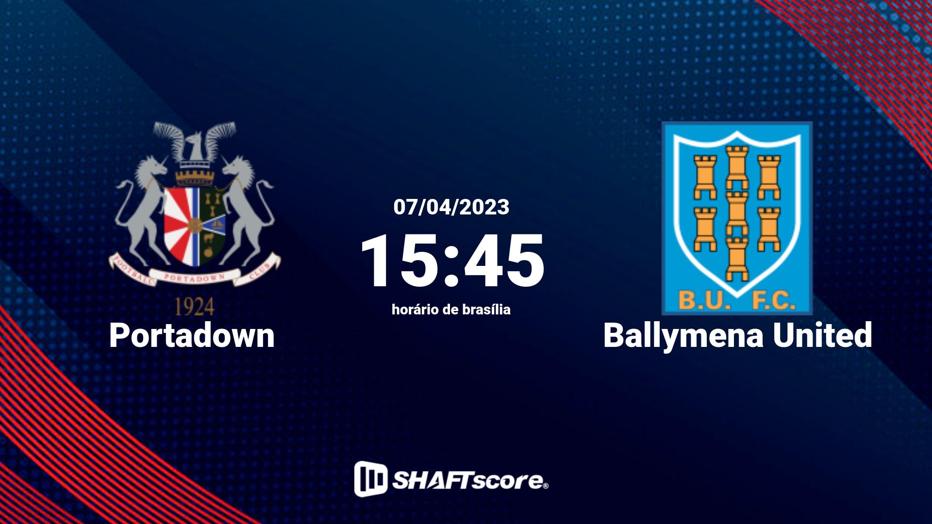 Estatísticas do jogo Portadown vs Ballymena United 07.04 15:45