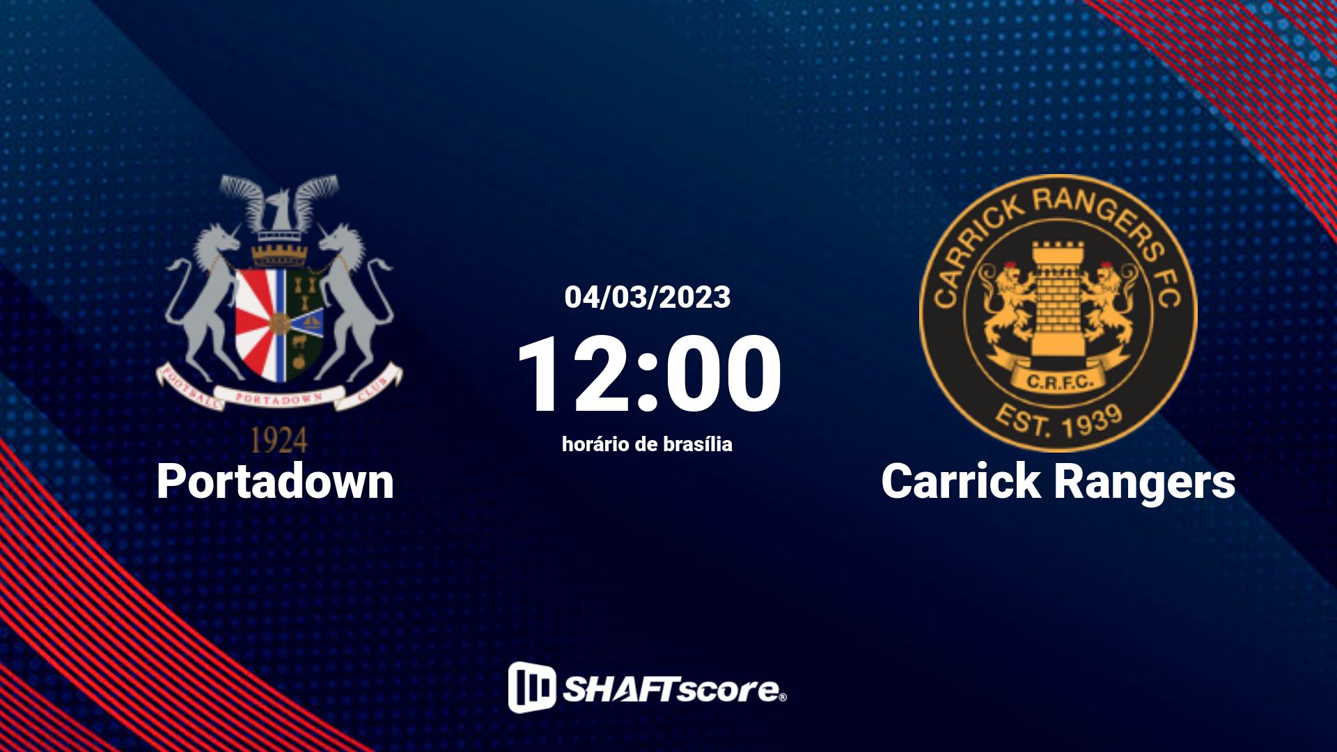 Estatísticas do jogo Portadown vs Carrick Rangers 04.03 12:00