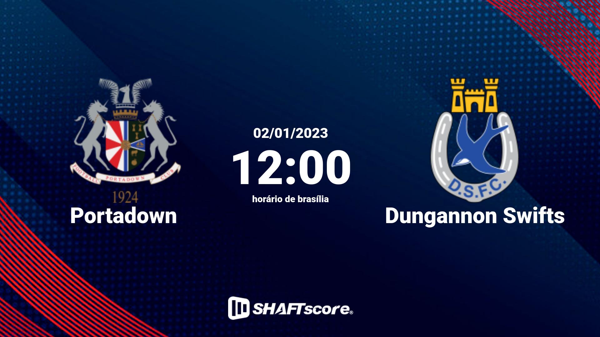 Estatísticas do jogo Portadown vs Dungannon Swifts 02.01 12:00