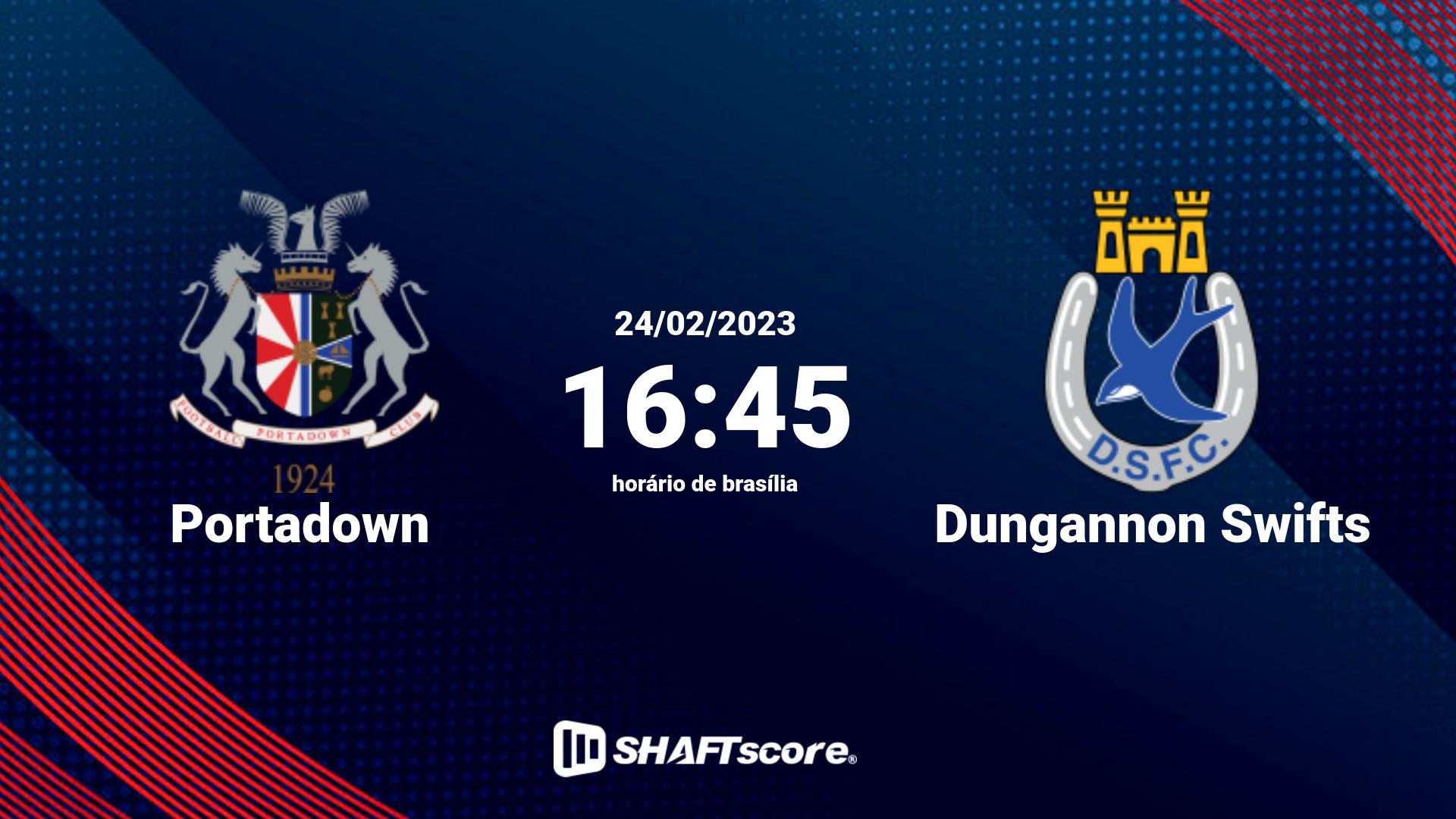 Estatísticas do jogo Portadown vs Dungannon Swifts 24.02 16:45