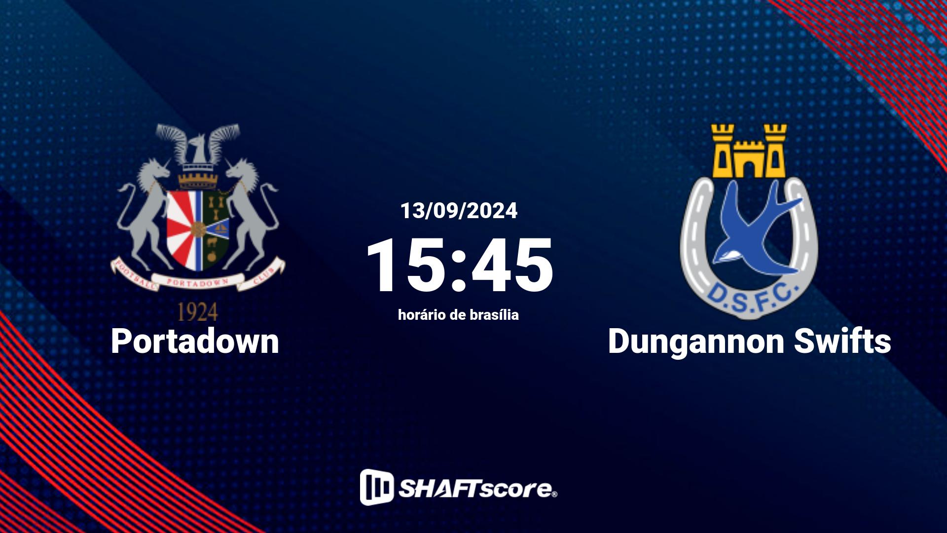 Estatísticas do jogo Portadown vs Dungannon Swifts 13.09 15:45