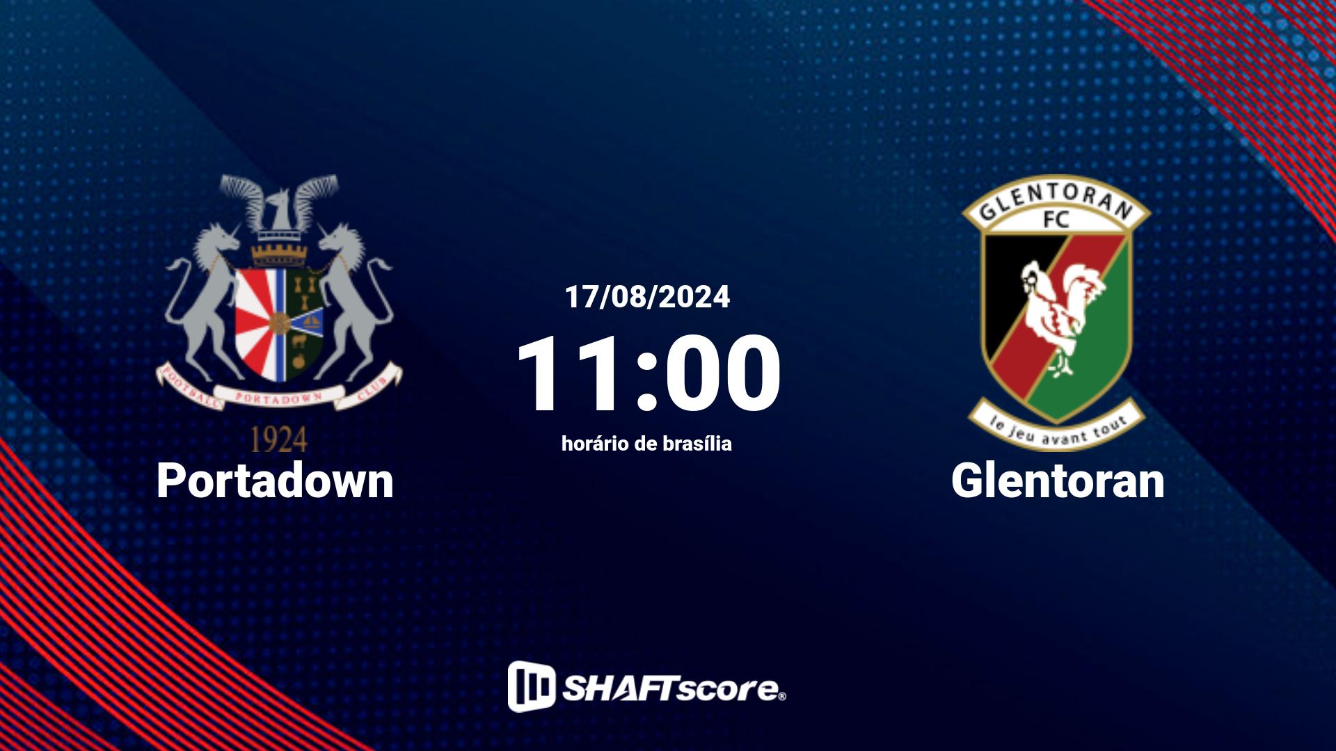 Estatísticas do jogo Portadown vs Glentoran 17.08 11:00