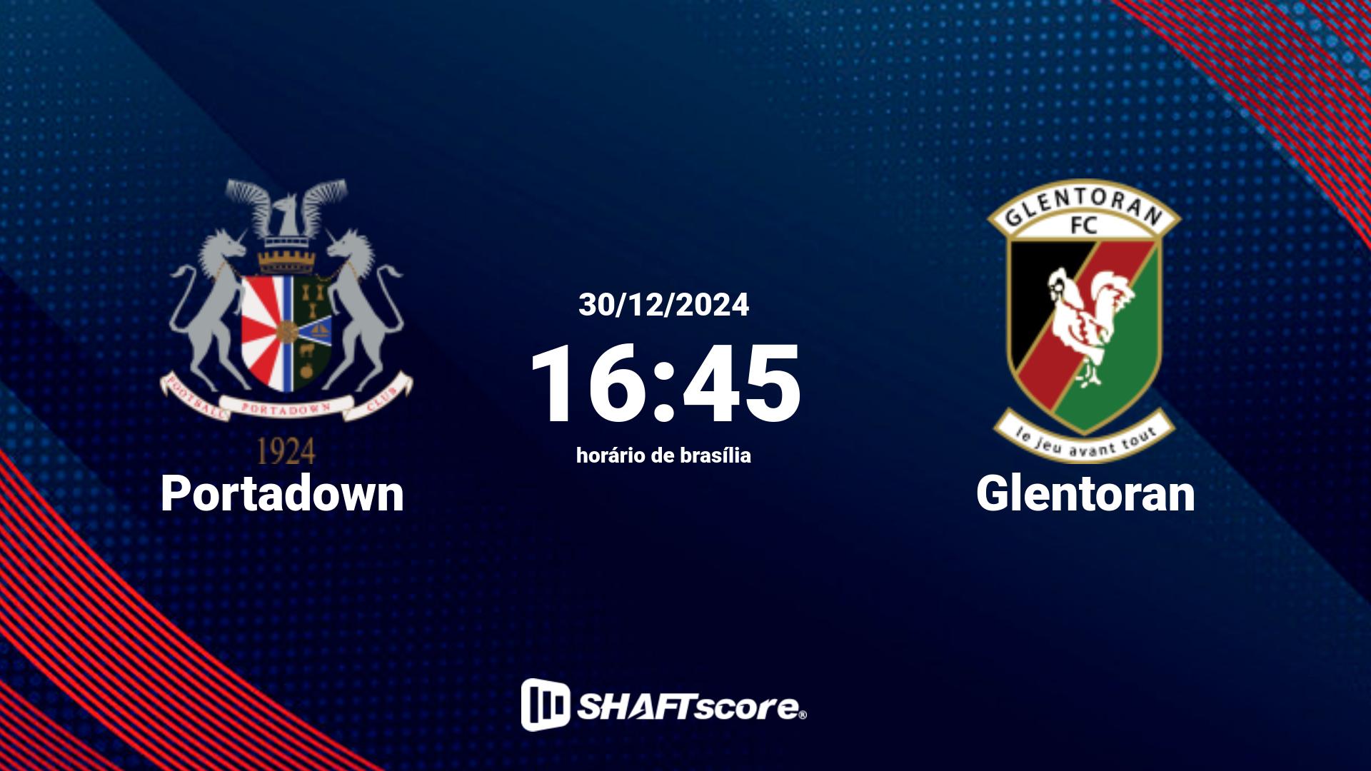 Estatísticas do jogo Portadown vs Glentoran 30.12 16:45