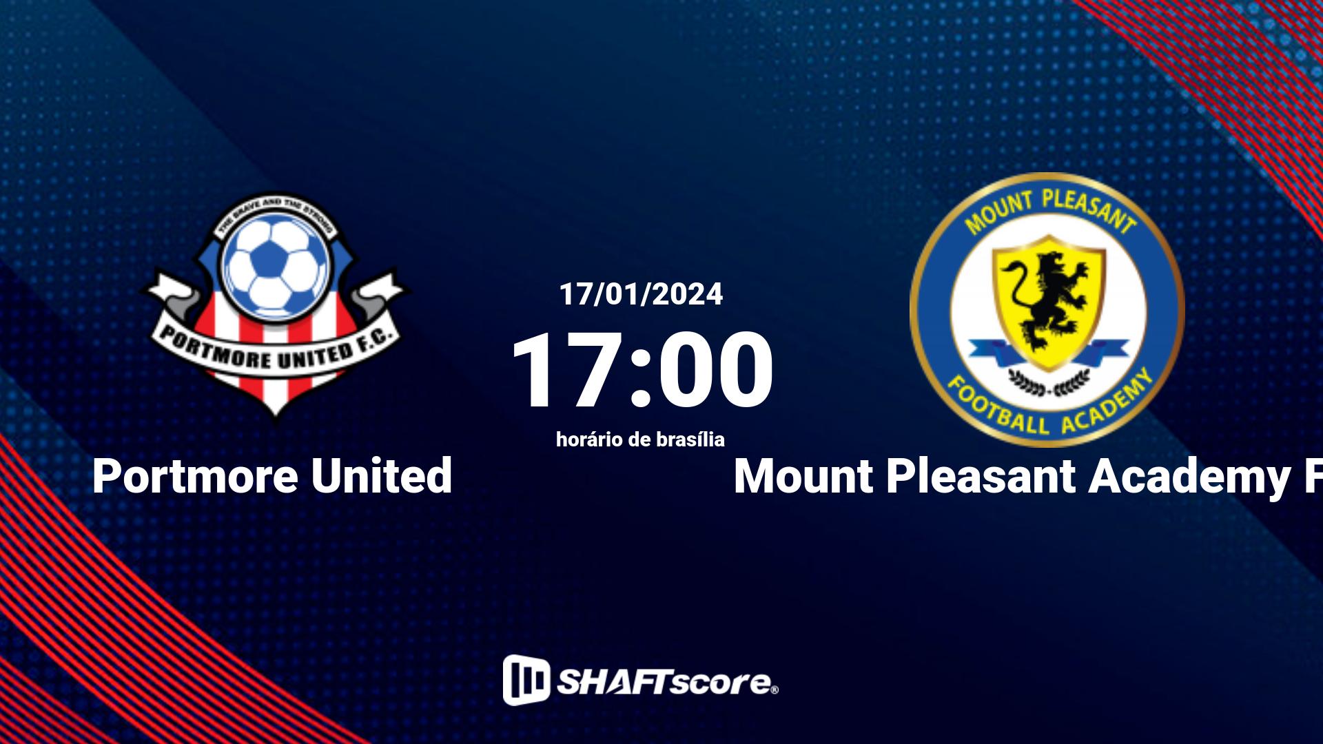 Estatísticas do jogo Portmore United vs Mount Pleasant Academy FC 17.01 17:00