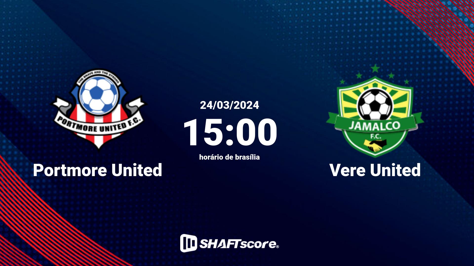 Estatísticas do jogo Portmore United vs Vere United 24.03 15:00