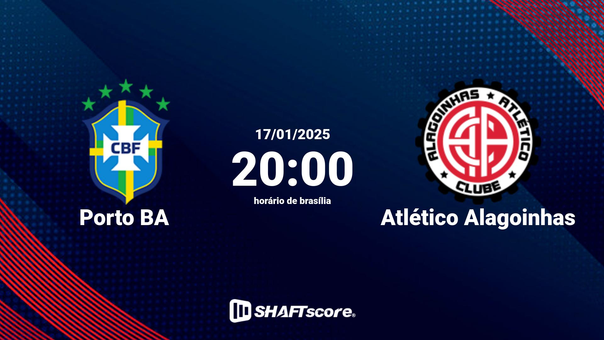 Estatísticas do jogo Porto BA vs Atlético Alagoinhas 17.01 20:00