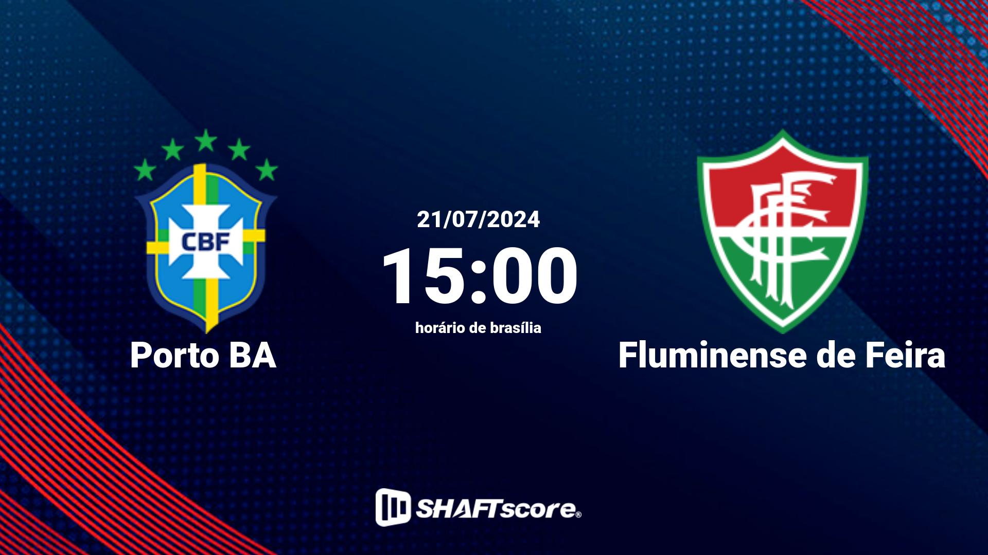 Estatísticas do jogo Porto BA vs Fluminense de Feira 21.07 15:00