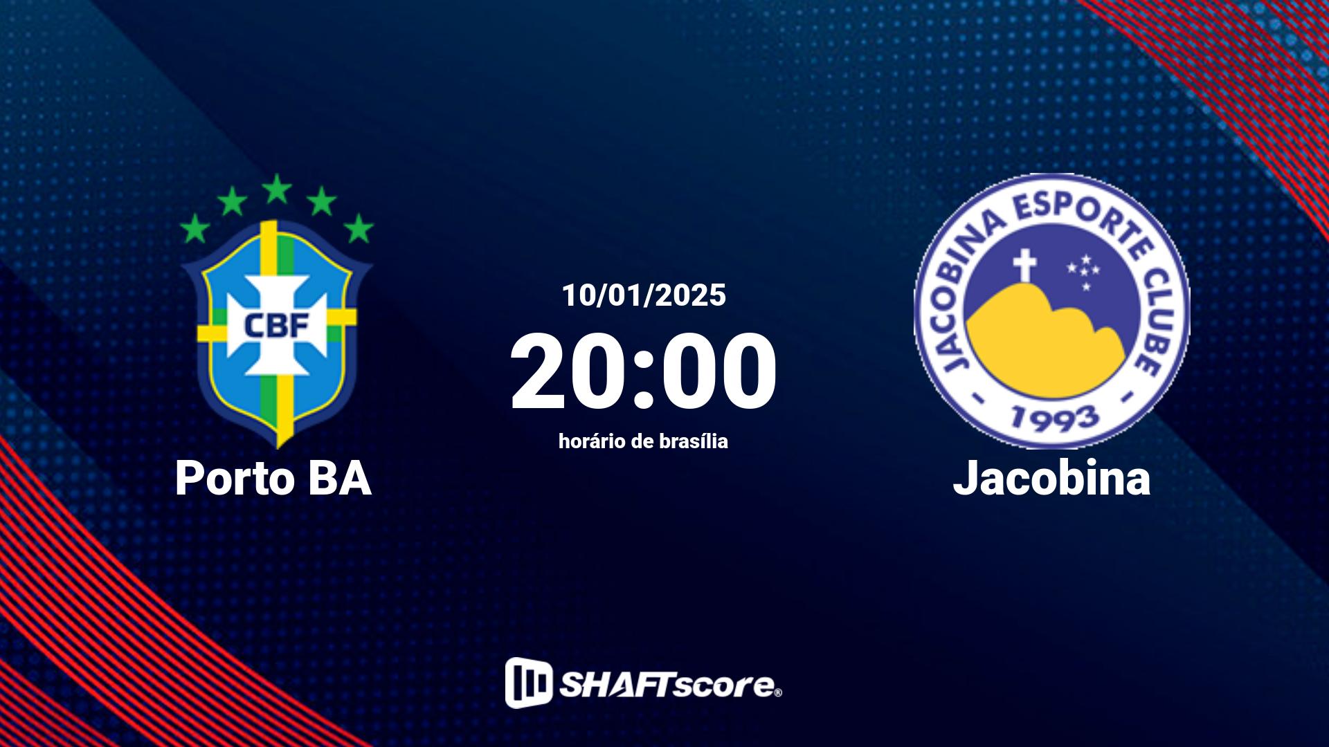 Estatísticas do jogo Porto BA vs Jacobina 10.01 20:00