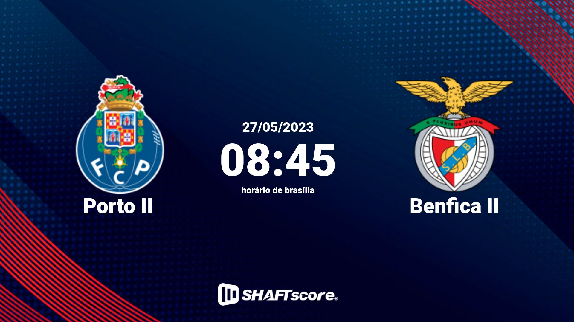 Estatísticas do jogo Porto II vs Benfica II 27.05 08:45