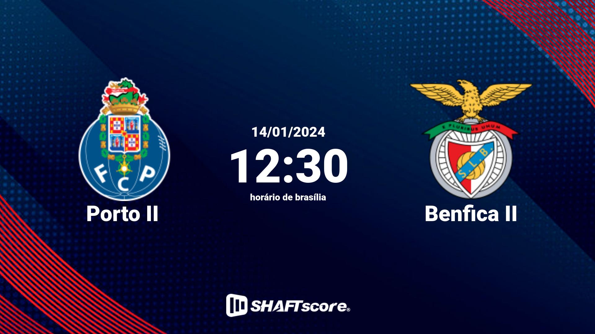 Estatísticas do jogo Porto II vs Benfica II 14.01 12:30