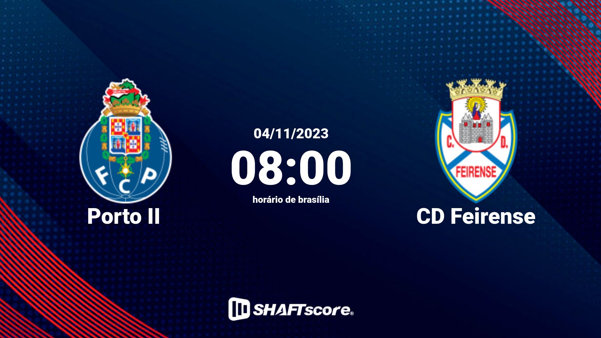 Estatísticas do jogo Porto II vs CD Feirense 04.11 08:00