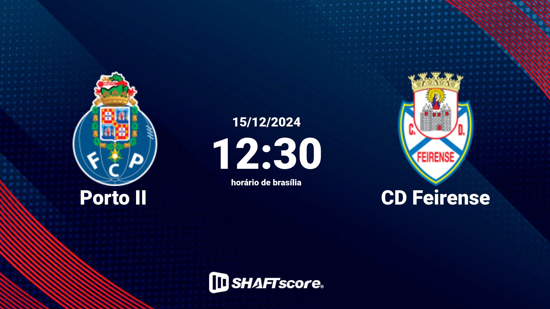 Estatísticas do jogo Porto II vs CD Feirense 15.12 12:30