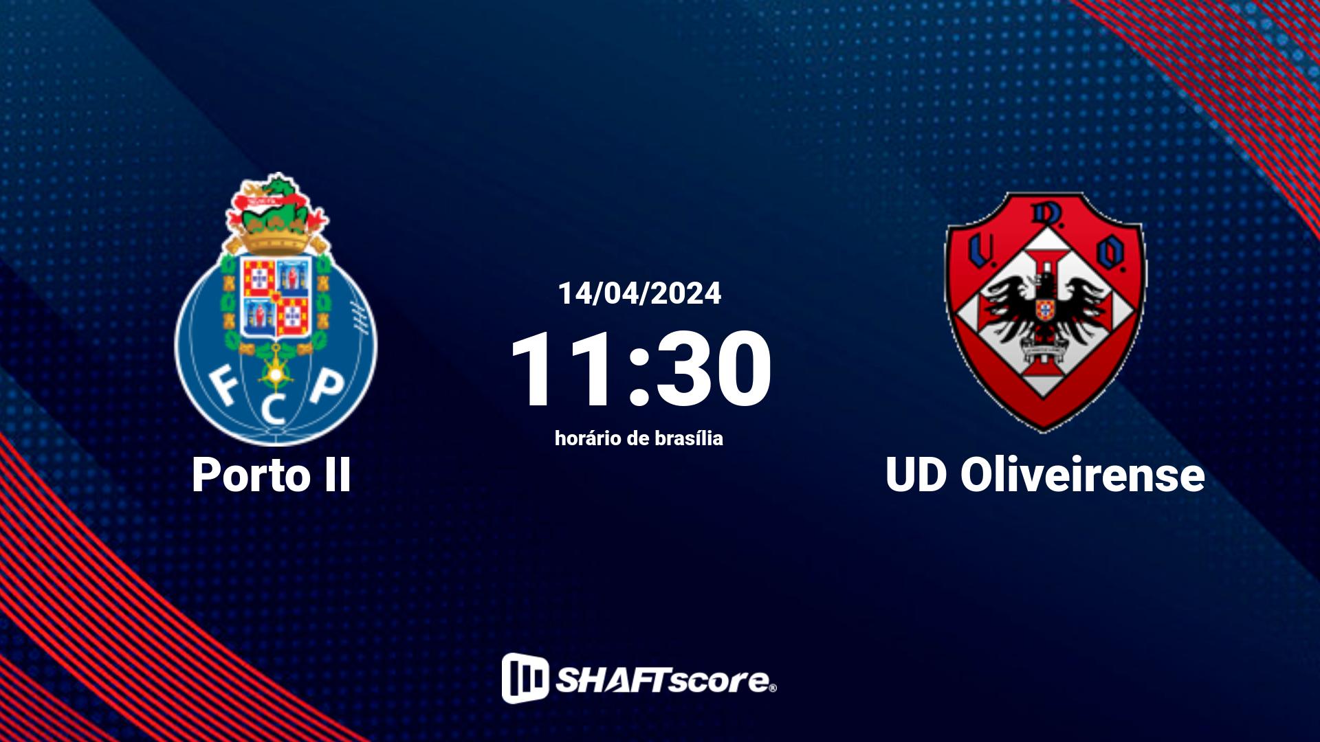 Estatísticas do jogo Porto II vs UD Oliveirense 14.04 11:30