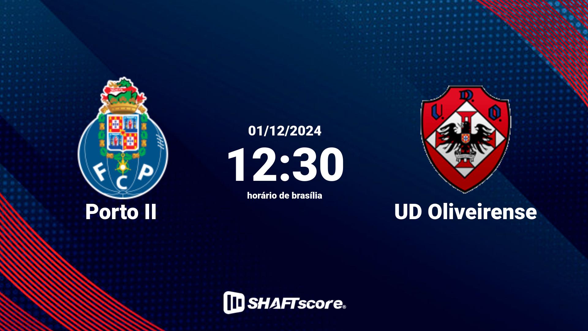 Estatísticas do jogo Porto II vs UD Oliveirense 01.12 12:30