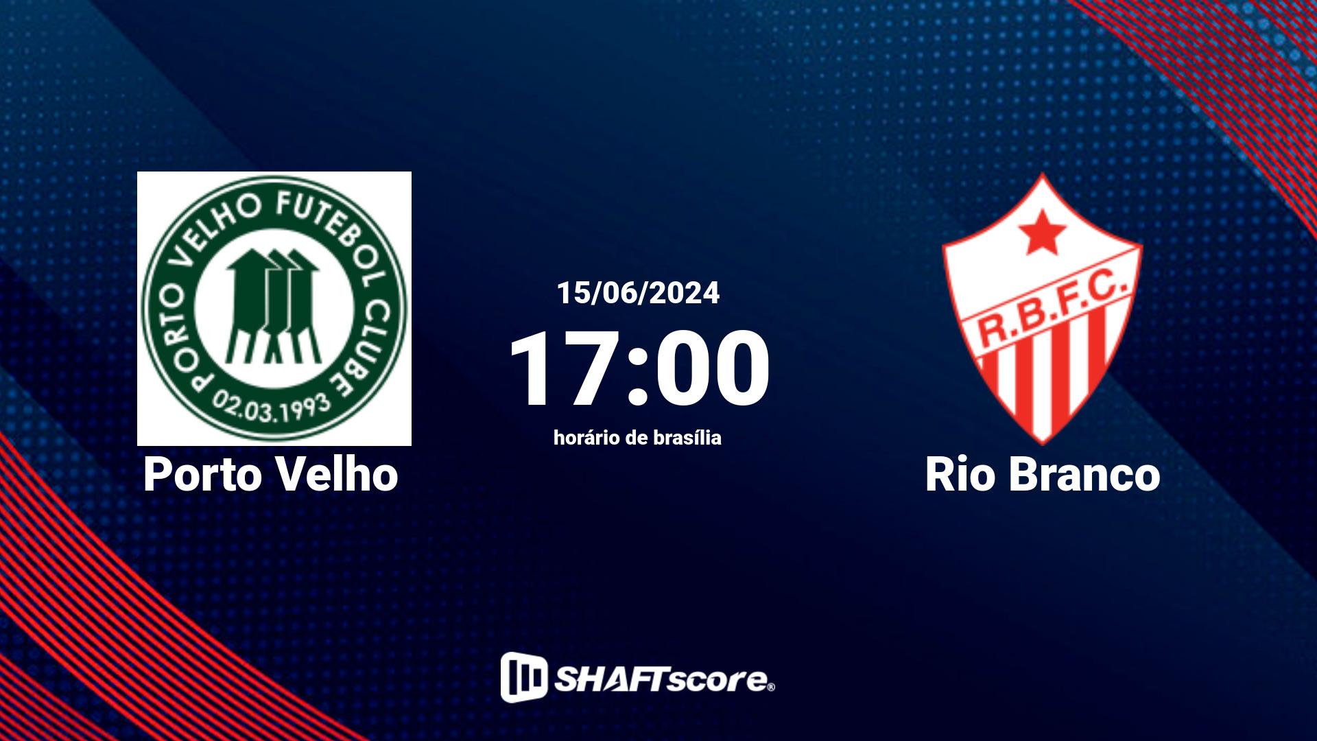 Estatísticas do jogo Porto Velho vs Rio Branco 15.06 17:00