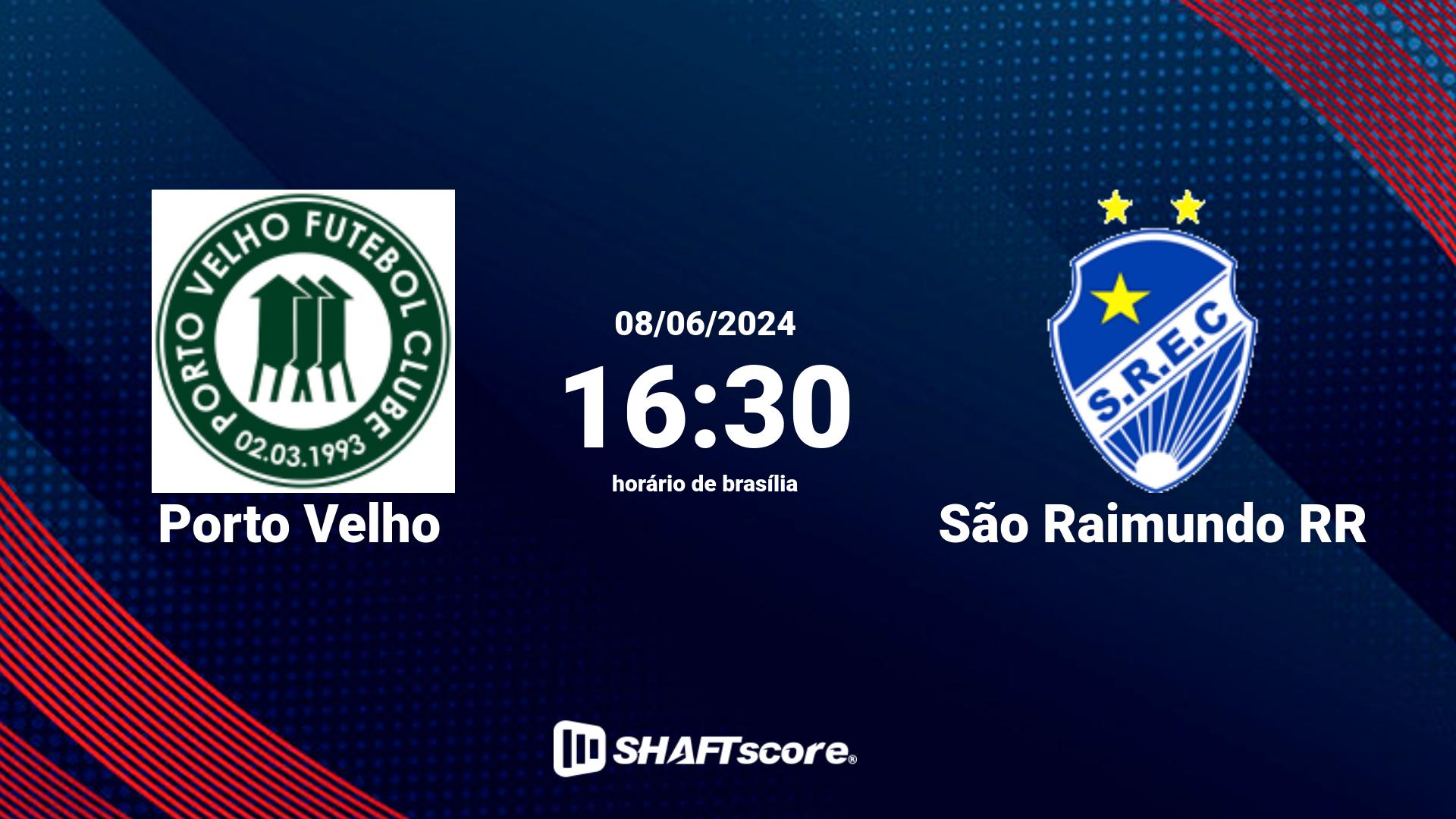 Estatísticas do jogo Porto Velho vs São Raimundo RR 08.06 16:30