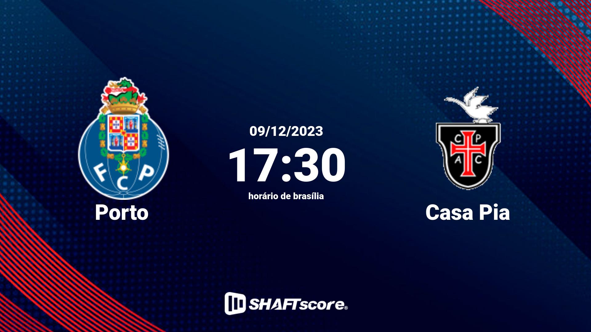 Estatísticas do jogo Porto vs Casa Pia 09.12 17:30