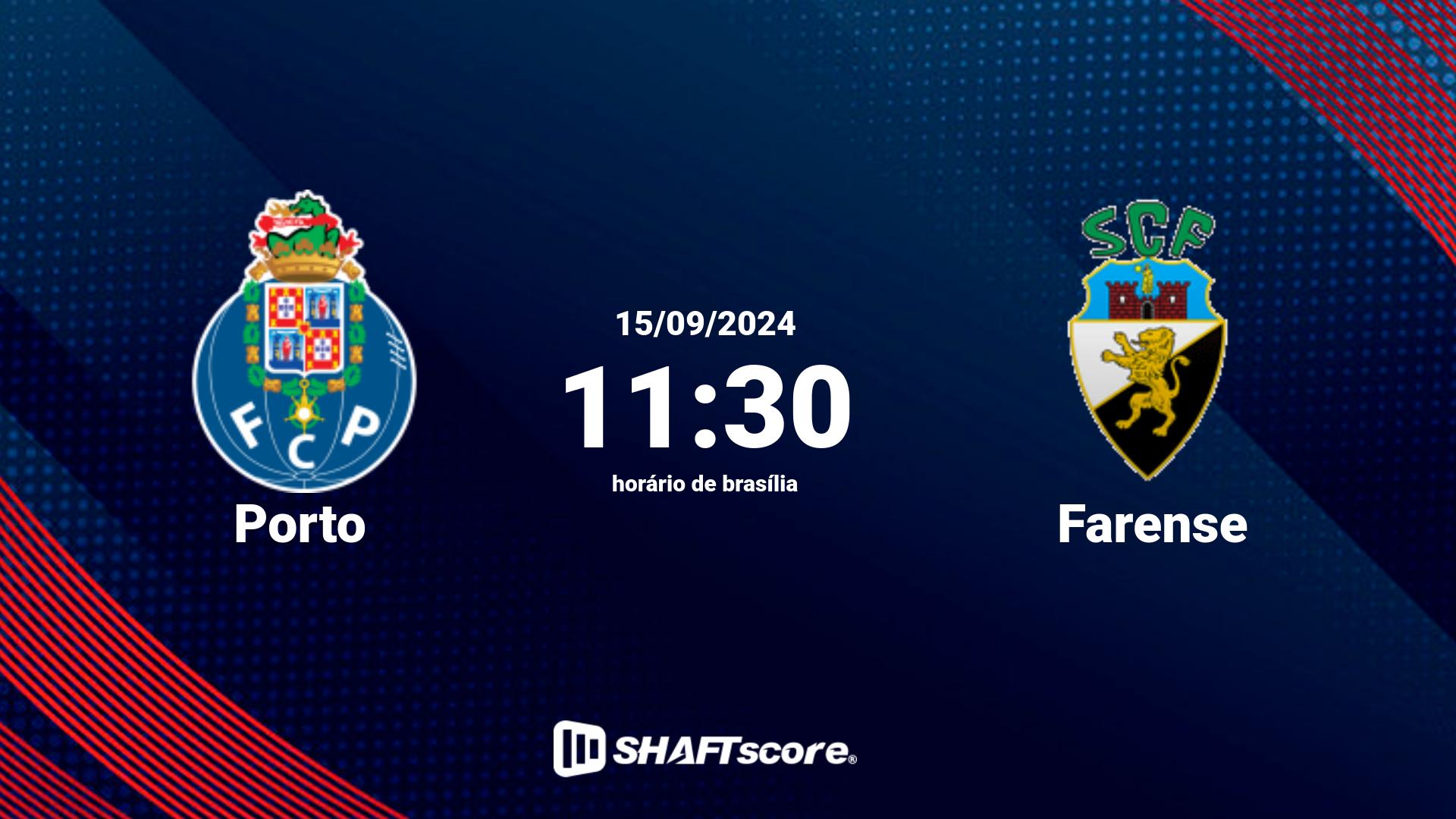 Estatísticas do jogo Porto vs Farense 15.09 11:30