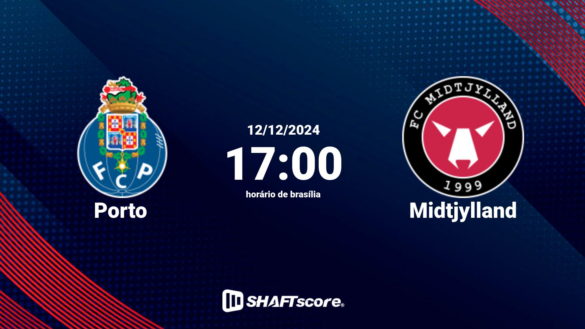 Estatísticas do jogo Porto vs Midtjylland 12.12 17:00