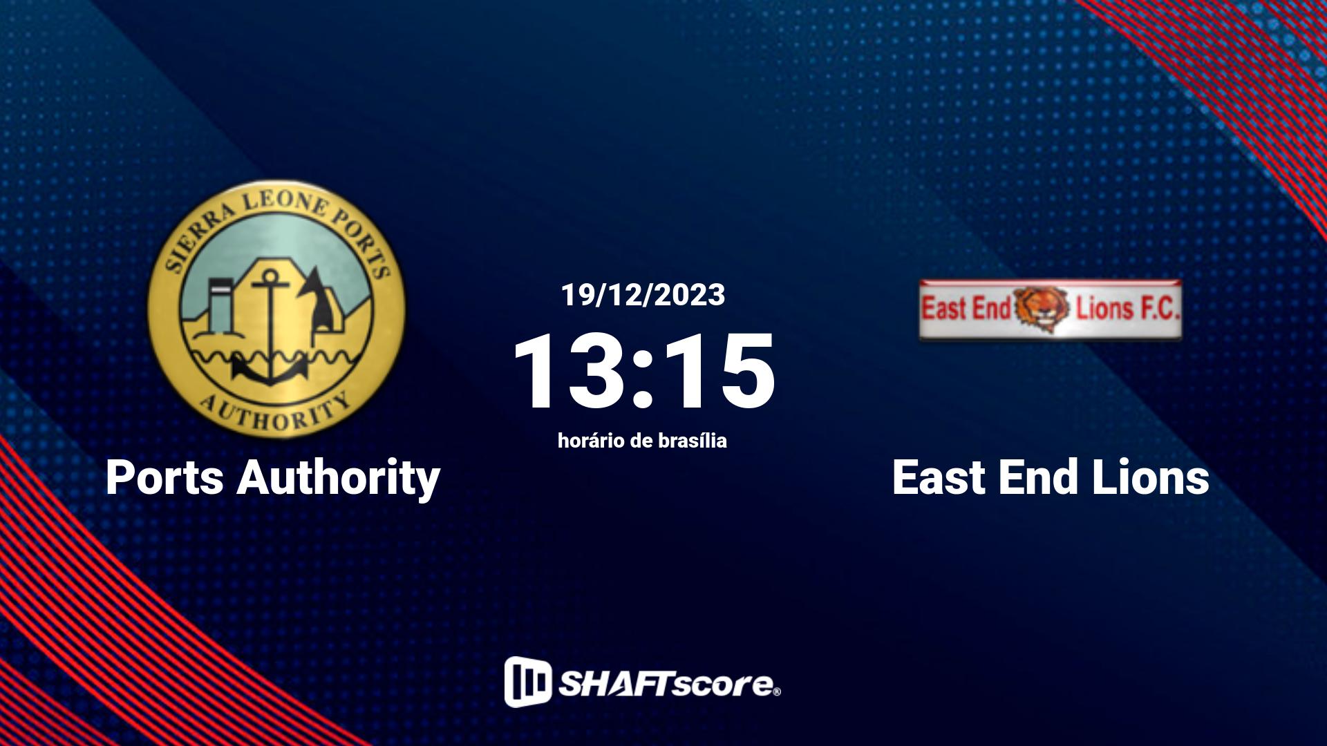 Estatísticas do jogo Ports Authority vs East End Lions 19.12 13:15