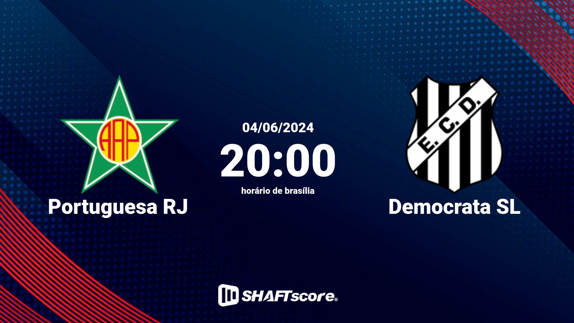 Estatísticas do jogo Portuguesa RJ vs Democrata SL 04.06 20:00