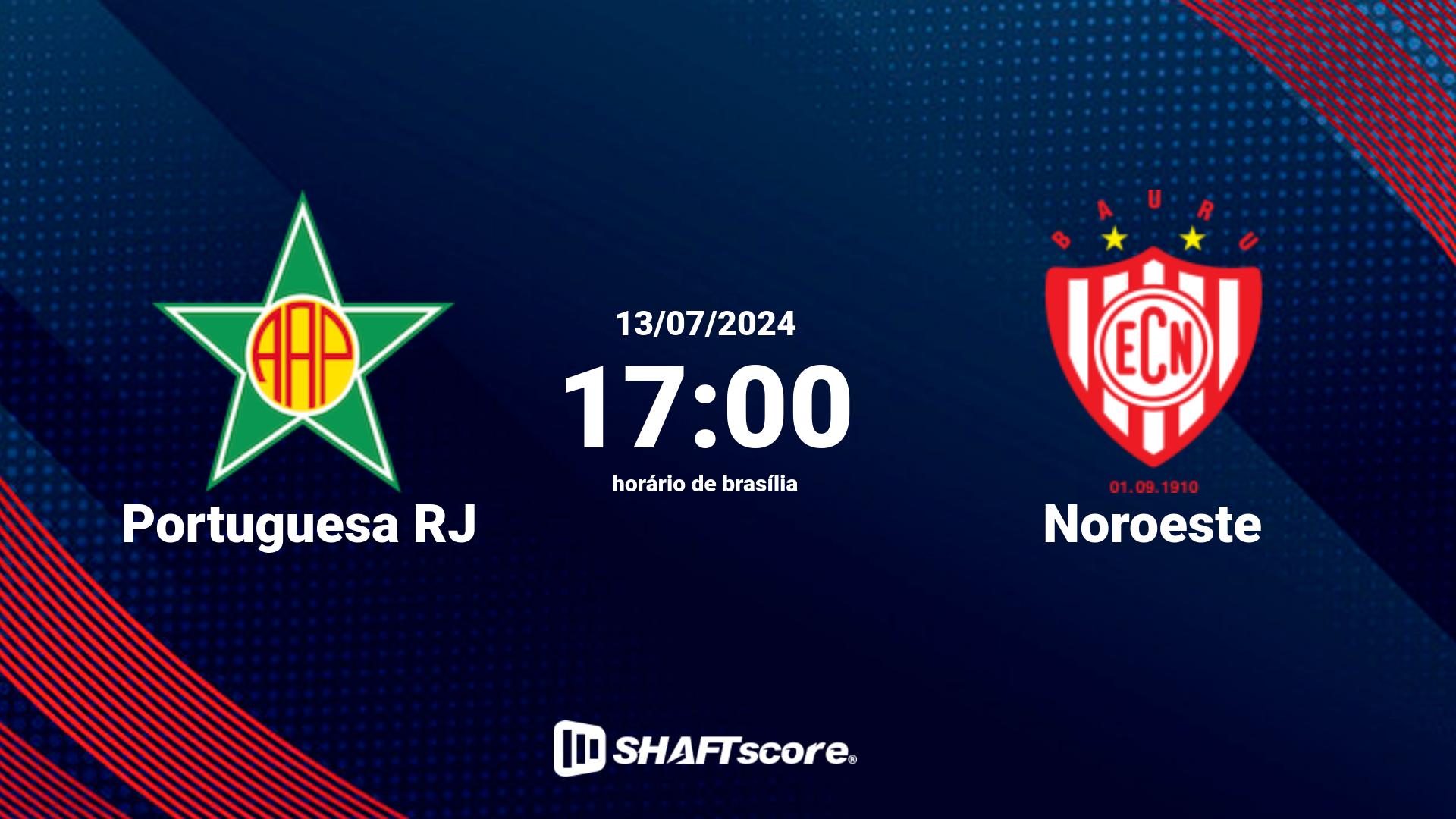 Estatísticas do jogo Portuguesa RJ vs Noroeste 13.07 17:00