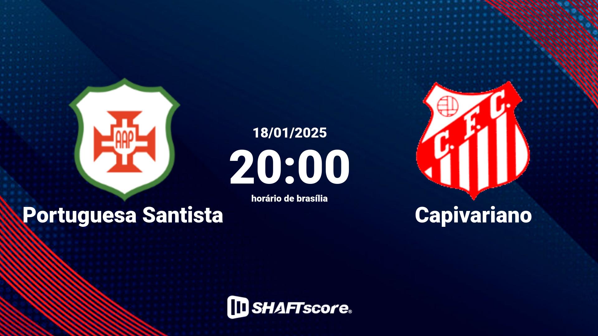 Estatísticas do jogo Portuguesa Santista vs Capivariano 18.01 20:00