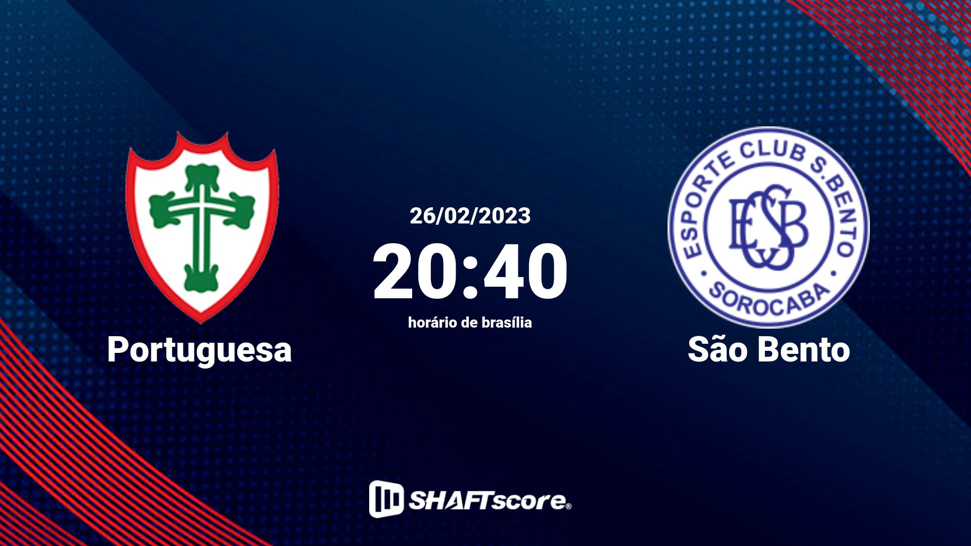 Estatísticas do jogo Portuguesa vs São Bento 26.02 20:40