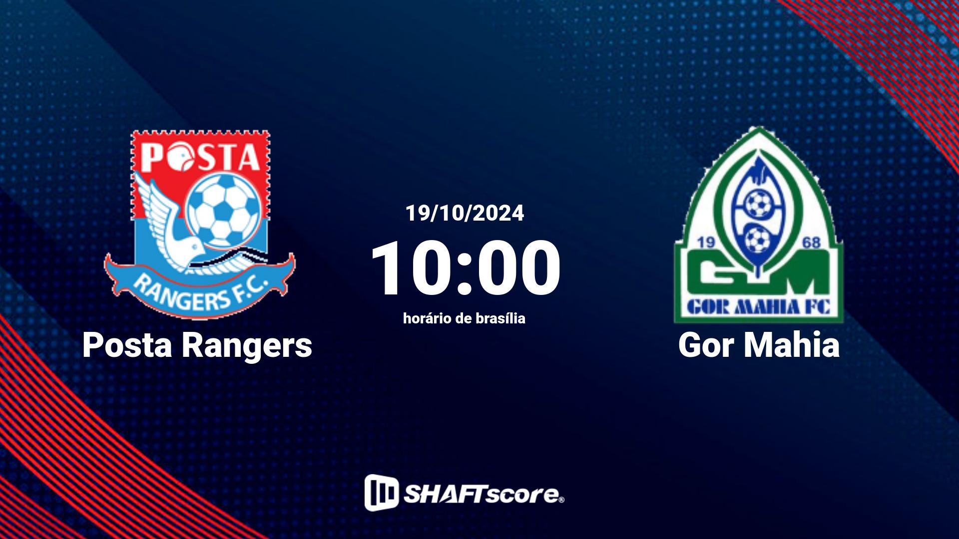 Estatísticas do jogo Posta Rangers vs Gor Mahia 19.10 10:00