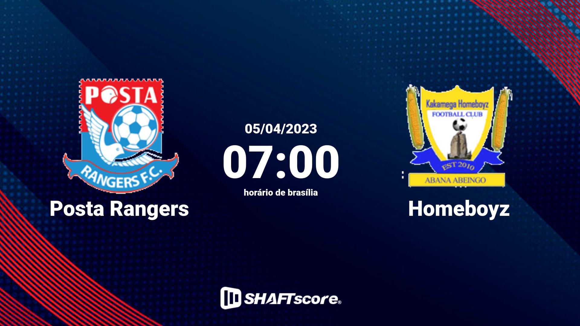 Estatísticas do jogo Posta Rangers vs Homeboyz 05.04 07:00