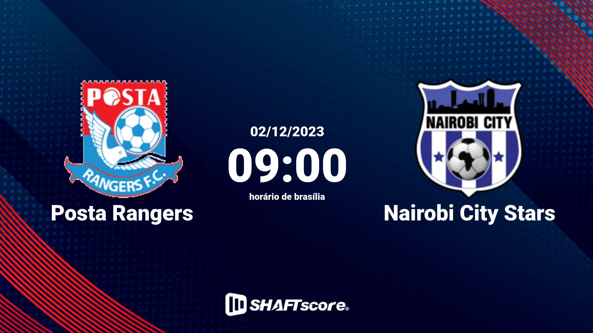 Estatísticas do jogo Posta Rangers vs Nairobi City Stars 02.12 09:00