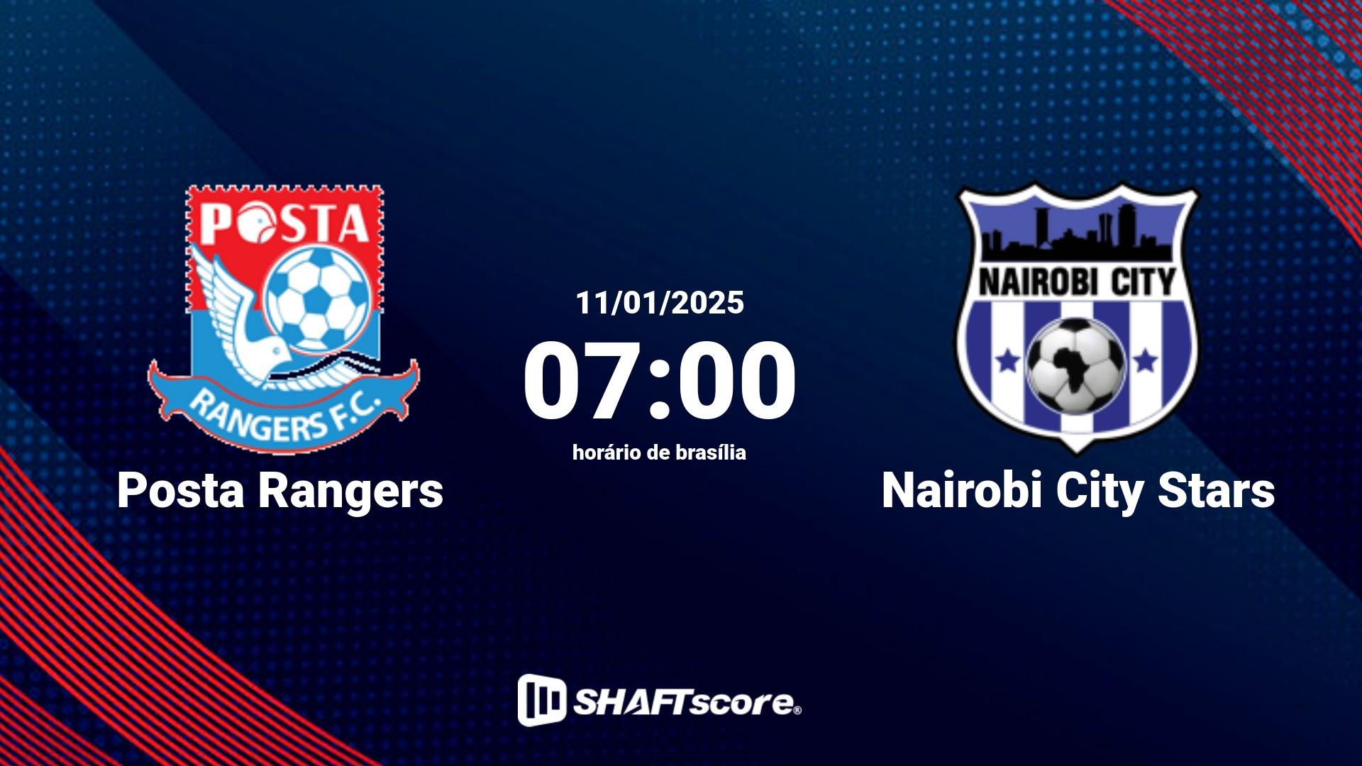 Estatísticas do jogo Posta Rangers vs Nairobi City Stars 11.01 07:00