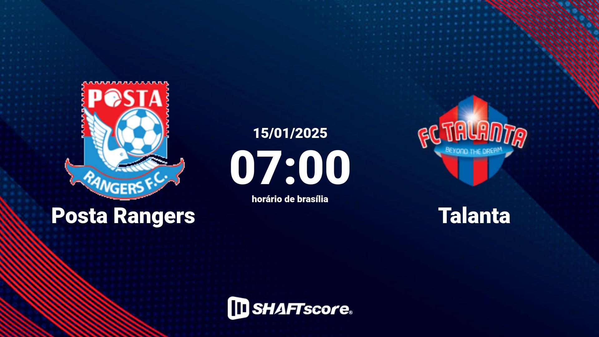 Estatísticas do jogo Posta Rangers vs Talanta 15.01 07:00