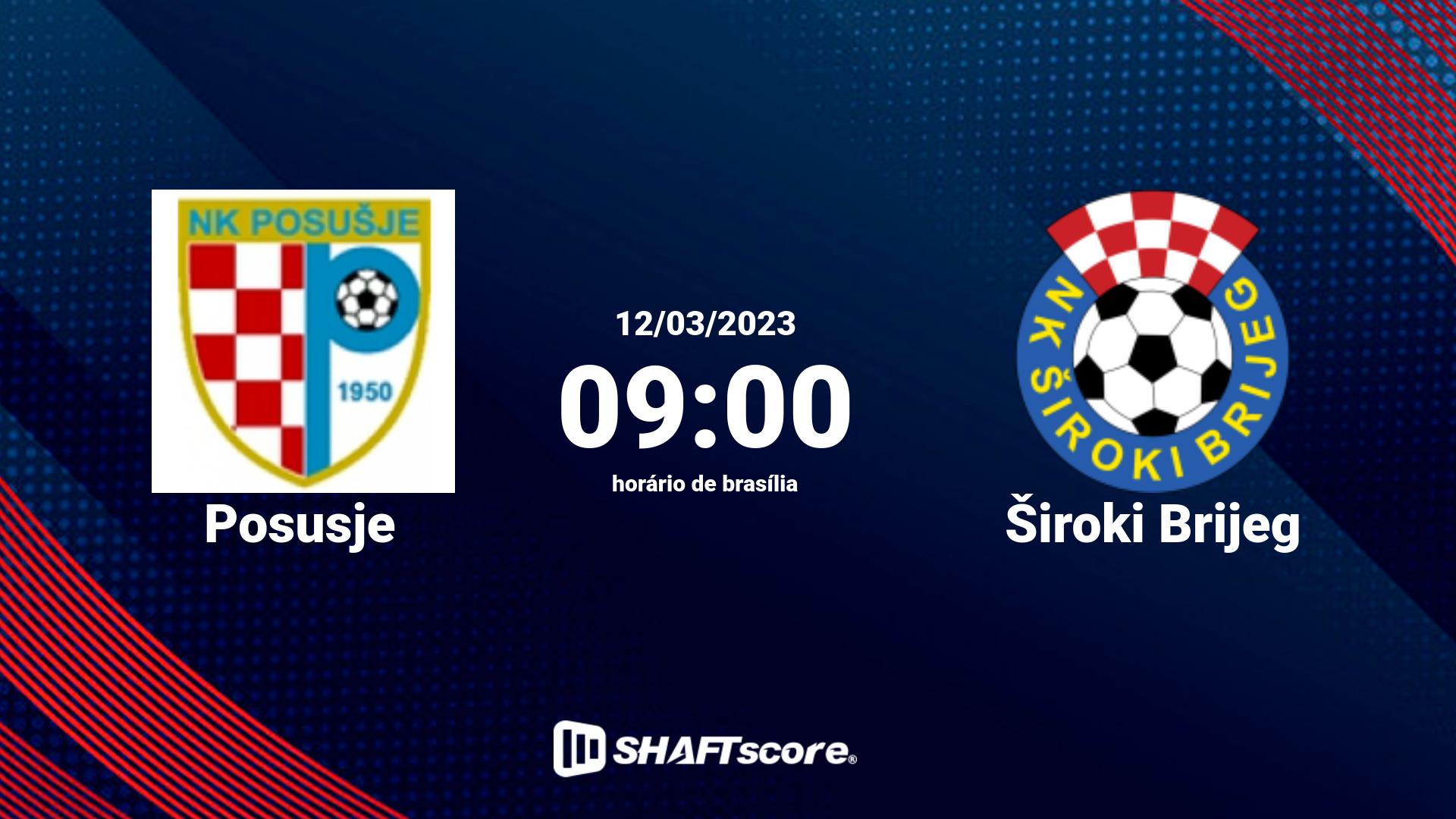 Estatísticas do jogo Posusje vs Široki Brijeg 12.03 09:00