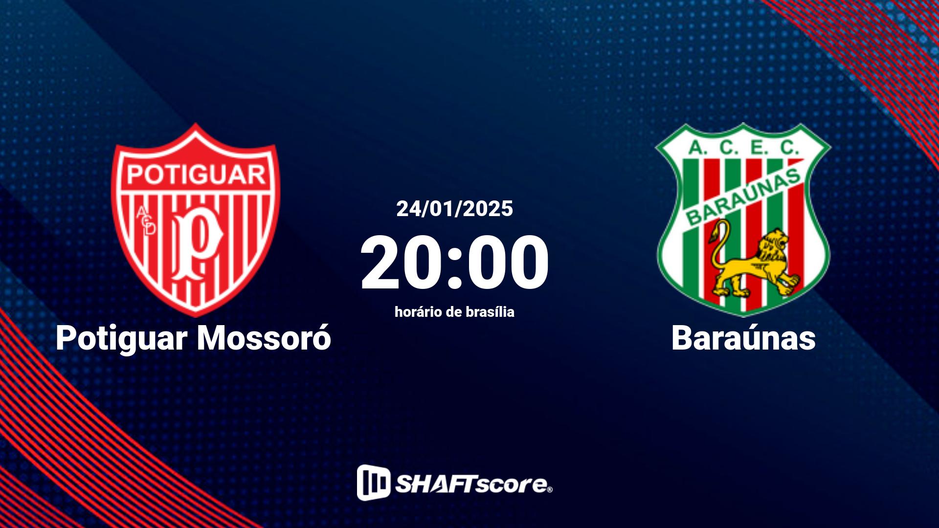 Estatísticas do jogo Potiguar Mossoró vs Baraúnas 24.01 20:00