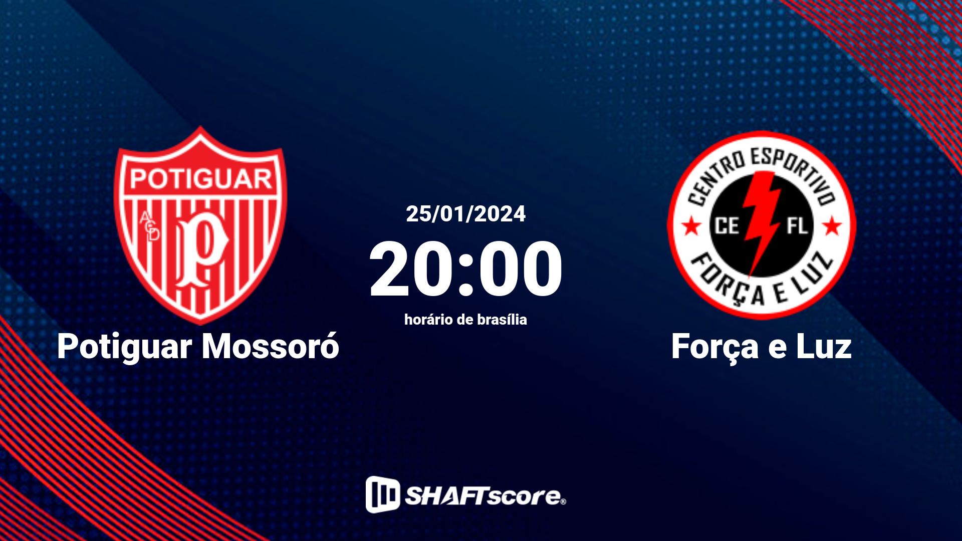 Estatísticas do jogo Potiguar Mossoró vs Força e Luz 25.01 20:00