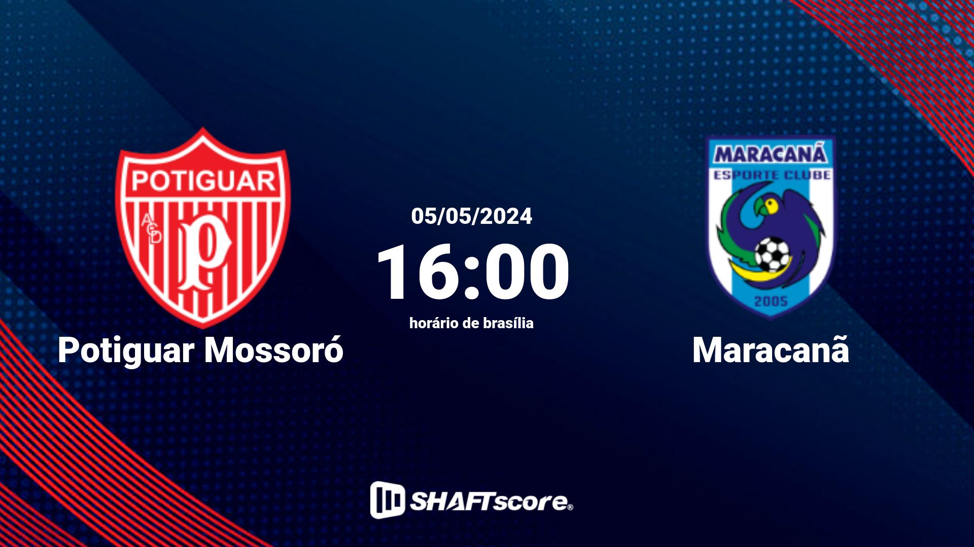 Estatísticas do jogo Potiguar Mossoró vs Maracanã 05.05 16:00