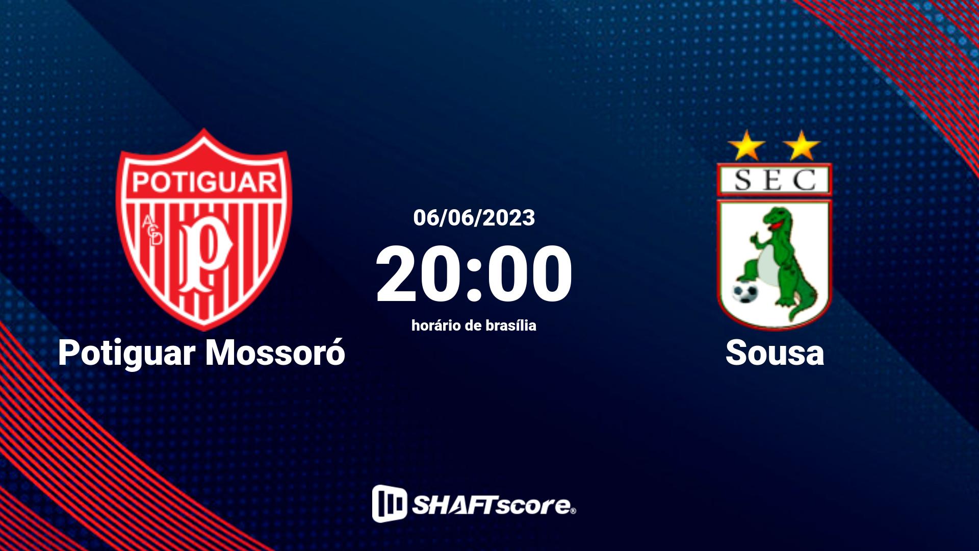 Estatísticas do jogo Potiguar Mossoró vs Sousa 06.06 20:00