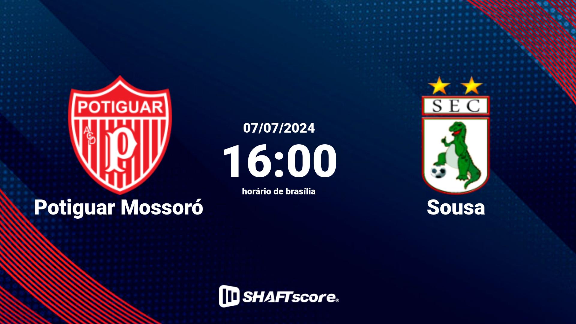 Estatísticas do jogo Potiguar Mossoró vs Sousa 07.07 16:00