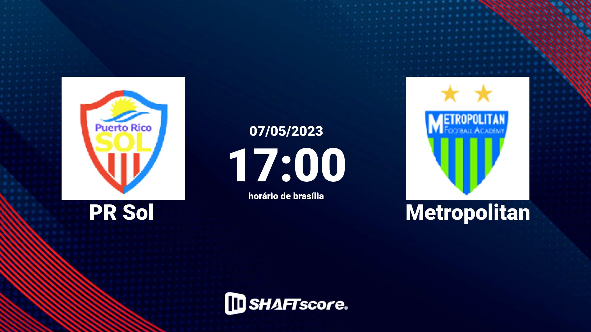 Estatísticas do jogo PR Sol vs Metropolitan 07.05 17:00