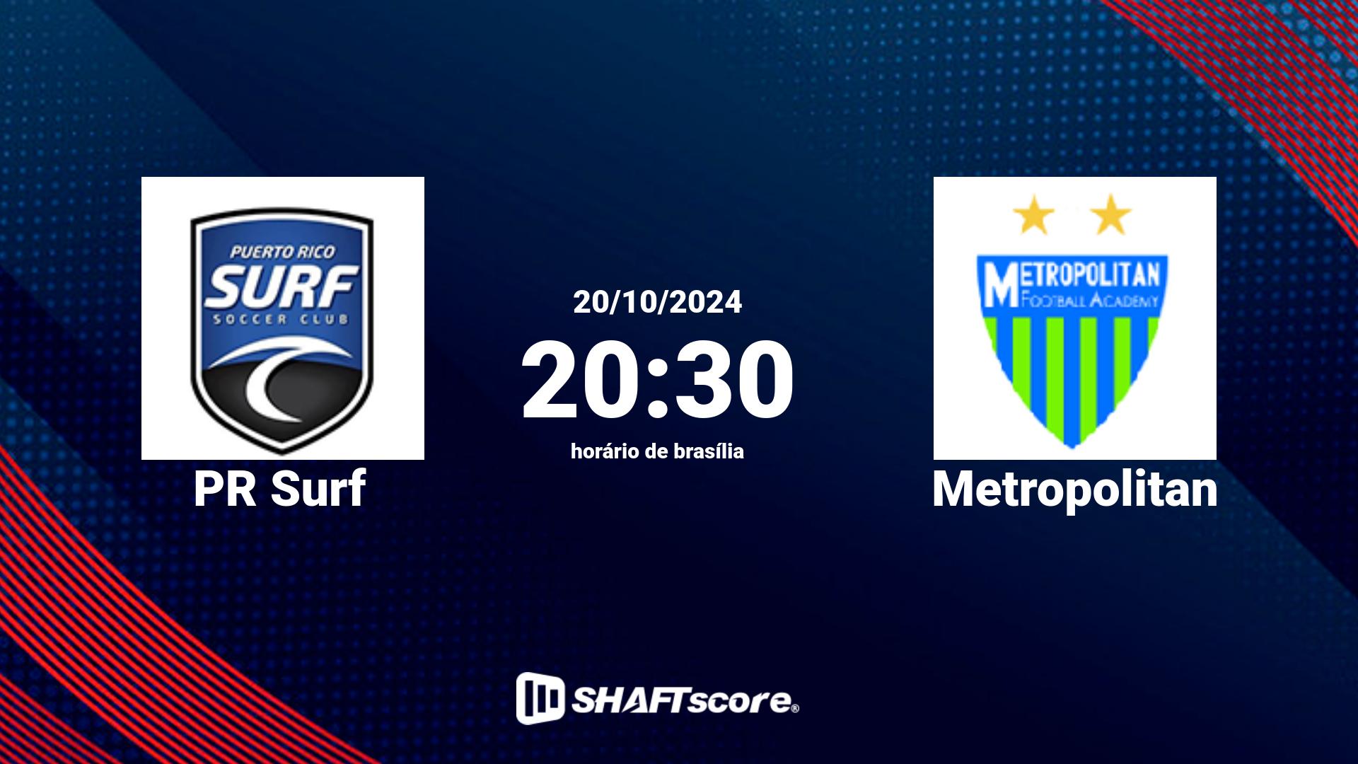 Estatísticas do jogo PR Surf vs Metropolitan 20.10 20:30