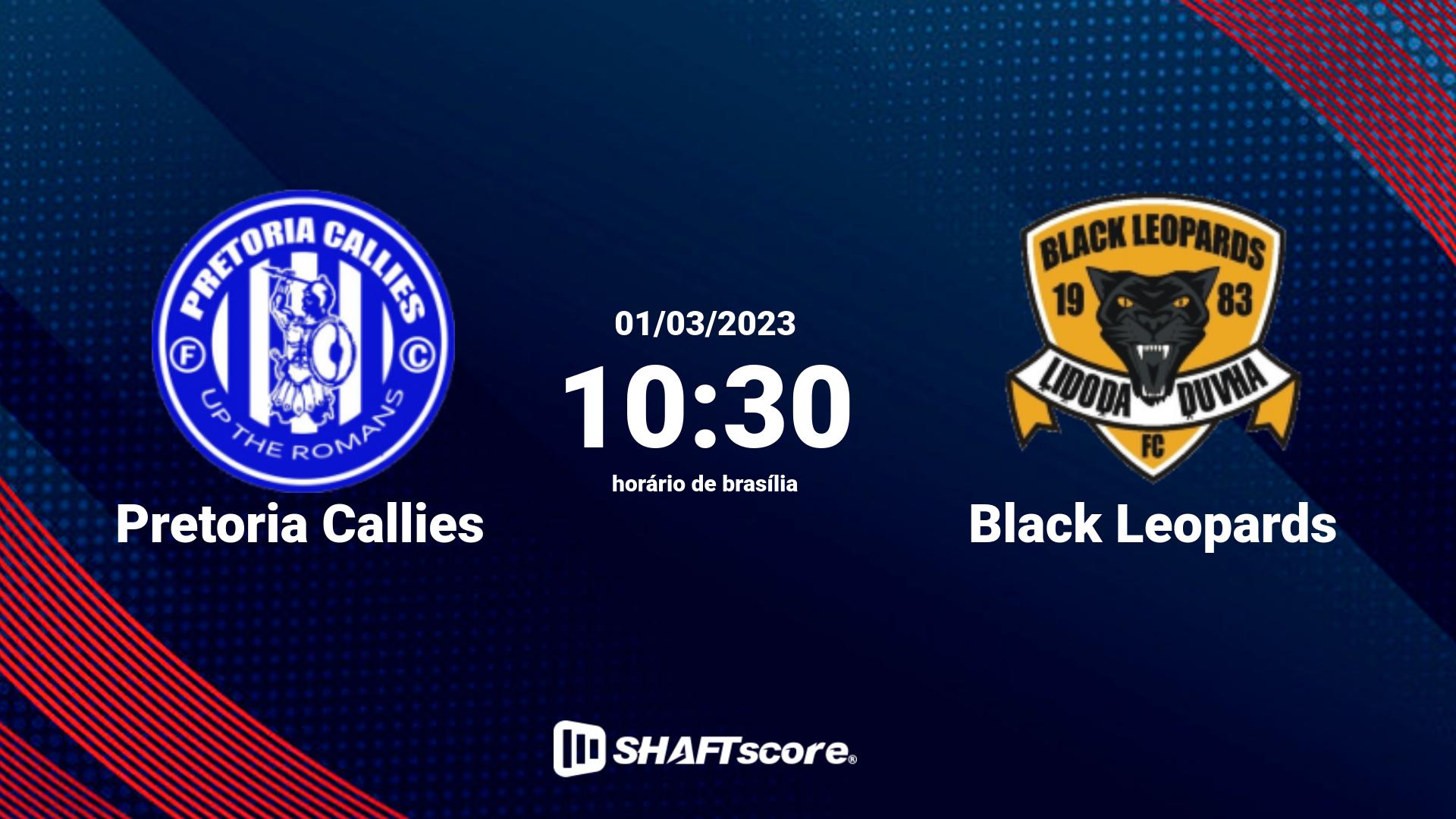 Estatísticas do jogo Pretoria Callies vs Black Leopards 01.03 10:30