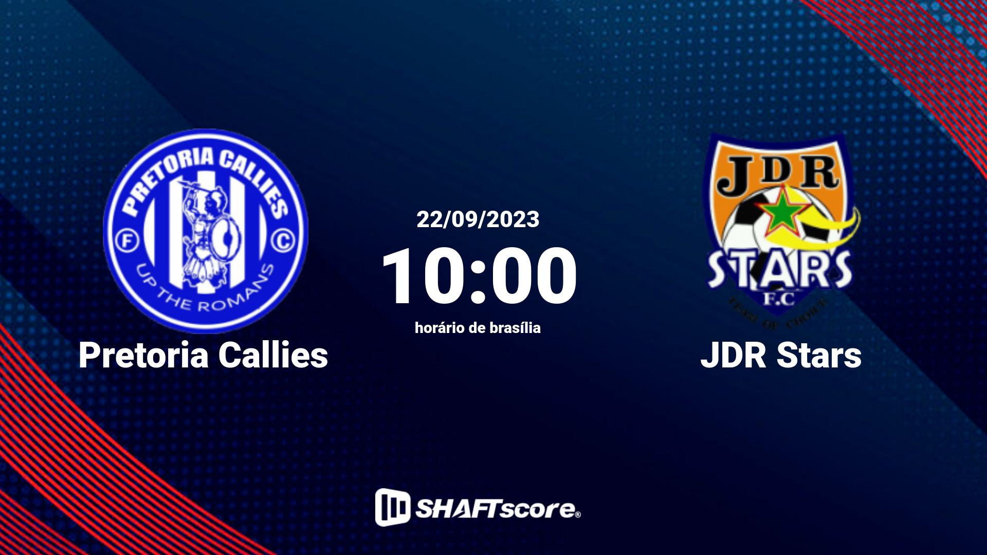 Estatísticas do jogo Pretoria Callies vs JDR Stars 22.09 10:00