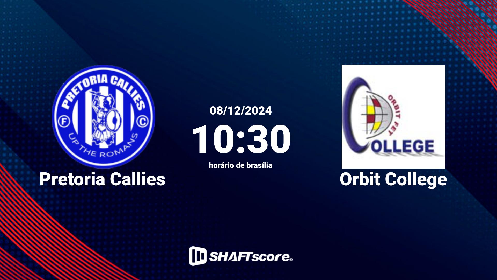 Estatísticas do jogo Pretoria Callies vs Orbit College 08.12 10:30