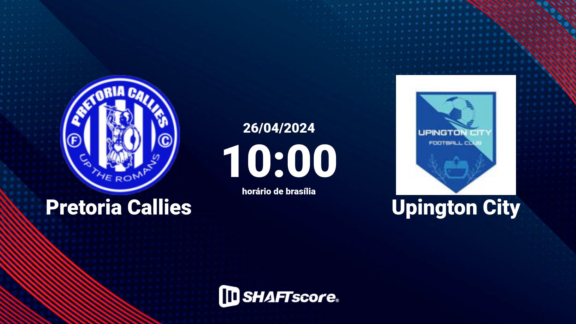 Estatísticas do jogo Pretoria Callies vs Upington City 26.04 10:00