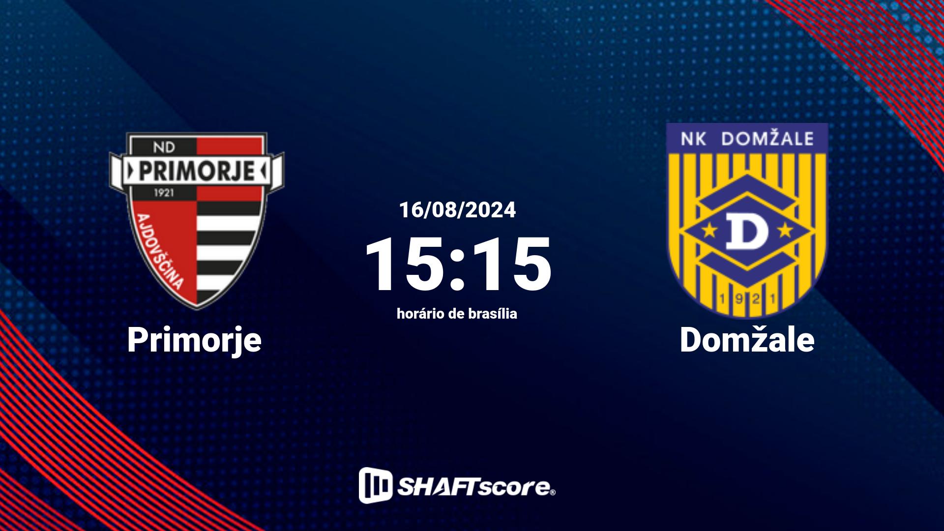 Estatísticas do jogo Primorje vs Domžale 16.08 15:15